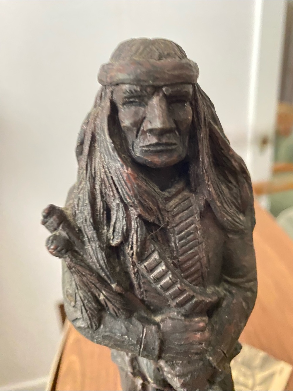 J. Largo Sculpture NACHEZ Apache Indian with tag